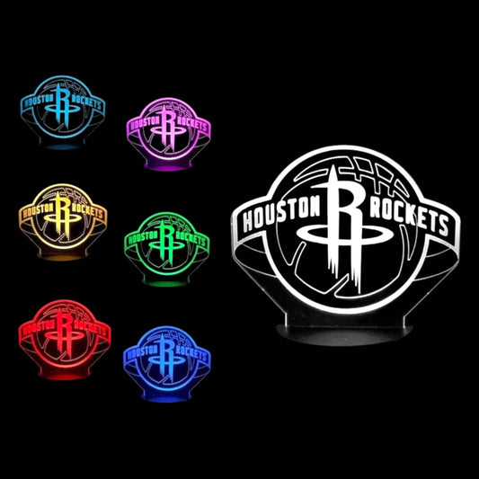Houston Rockets 3D LED Night-Light 7 Color Changing Lamp w/ Touch Switch