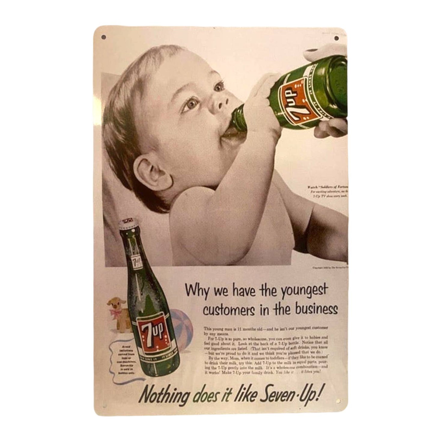 7up Poster Ad Metal Tin Sign 8"x12"
