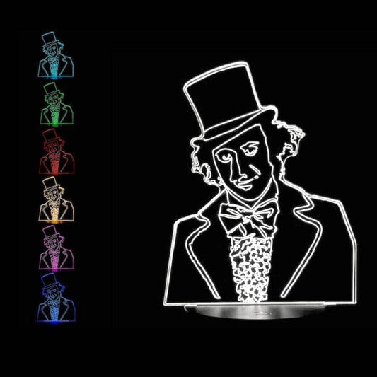 Willy Wonka 3D LED Night-Light 7 Color Changing Lamp w/ Touch Switch