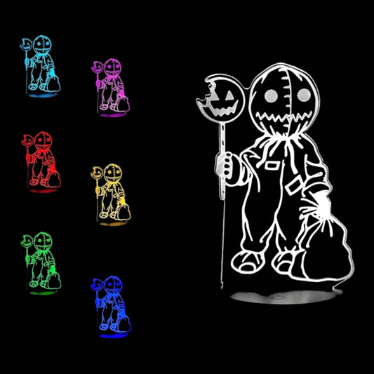 Trick Or Treat 3D LED Night-Light 7 Color Changing Lamp w/ Touch Switch