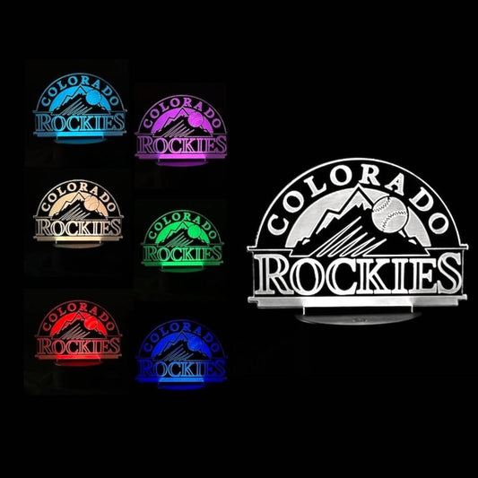 Colorado Rockies 3D LED Night-Light 7 Color Changing Lamp w/ Touch Switch