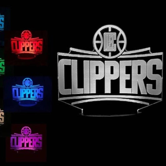 LA Clippers 3D LED Night-Light 7 Color Changing Lamp w/ Touch Switch