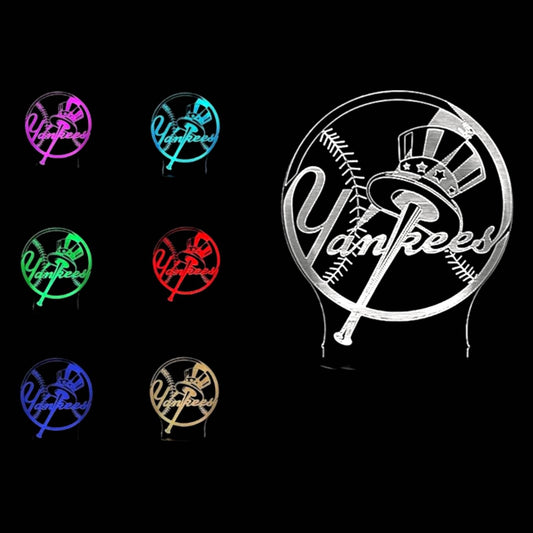 New York Yankees 3D LED Night-Light 7 Color Changing Lamp w/ Touch Switch