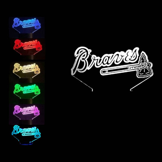 Atlanta Braves 3D LED Night-Light 7 Color Changing Lamp w/ Touch Switch