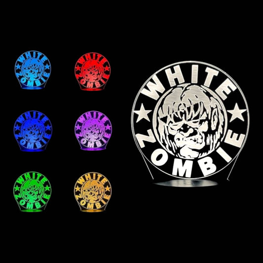 White Zombie 3D LED Night-Light 7 Color Changing Lamp w/ Touch Switch