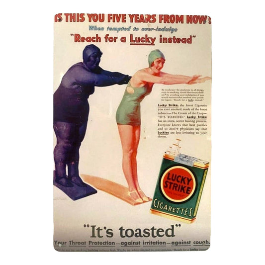 Lucky Strike Cigarette Dive Poster Ad Metal Tin Sign 8"x12"