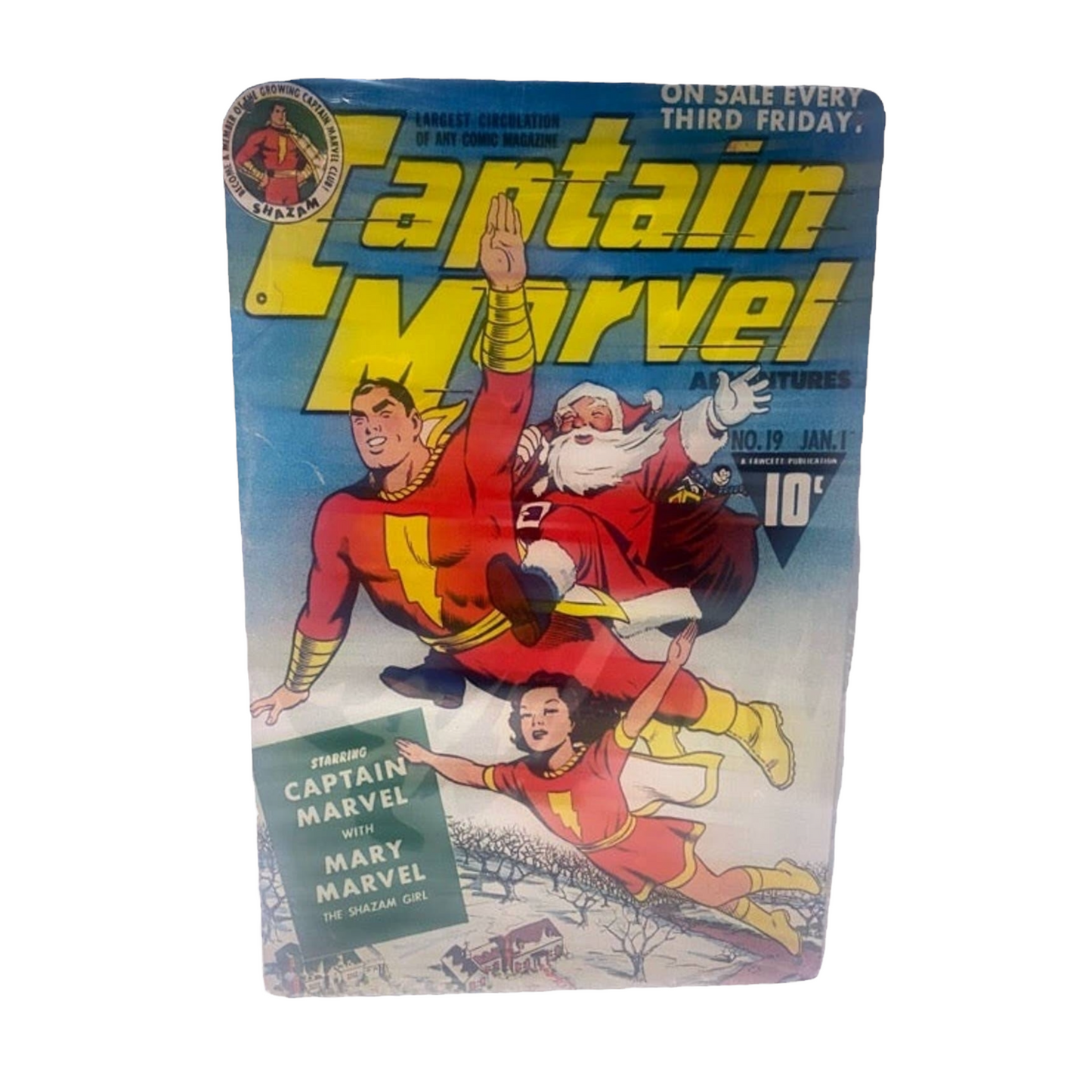 Captain Marvel Comic Cover Metal Tin Sign 8"x12"