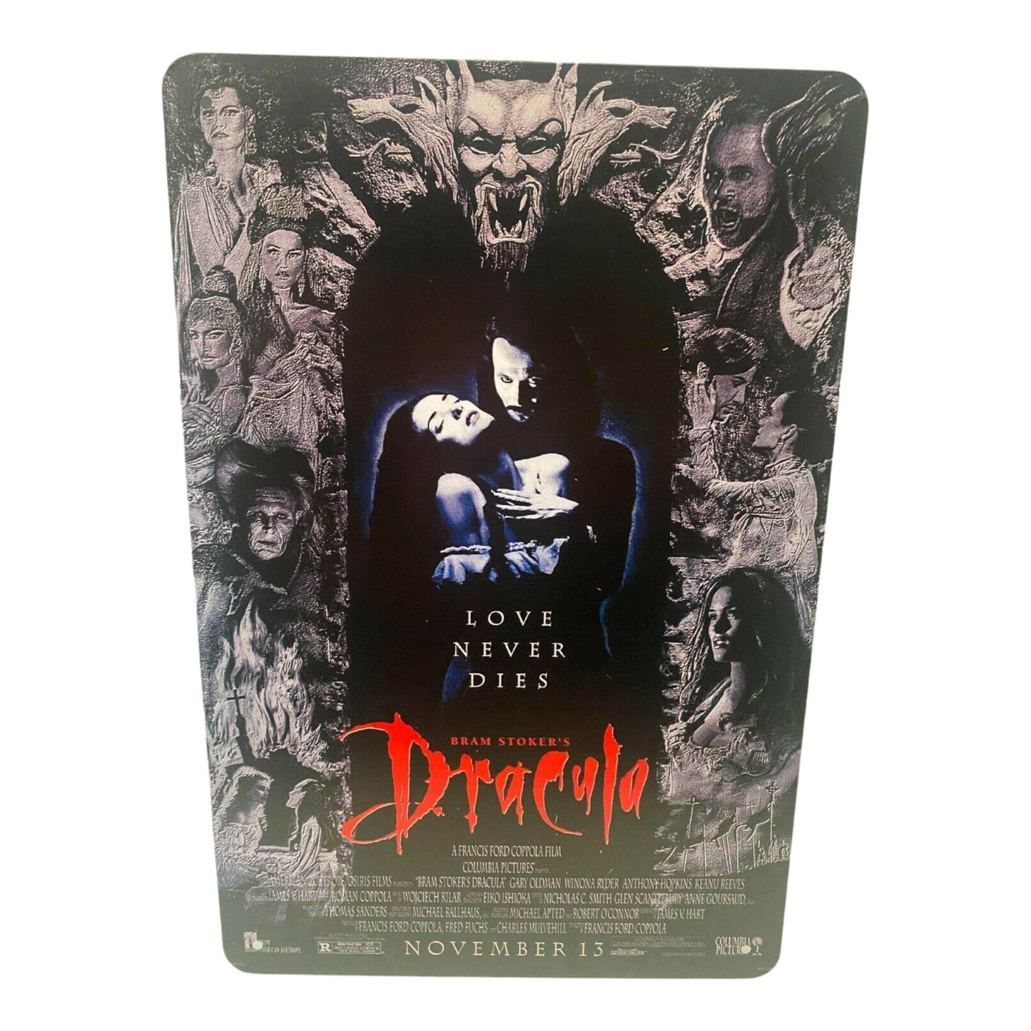 Dracula Movie Poster Metal Tin Sign 8"x12"
