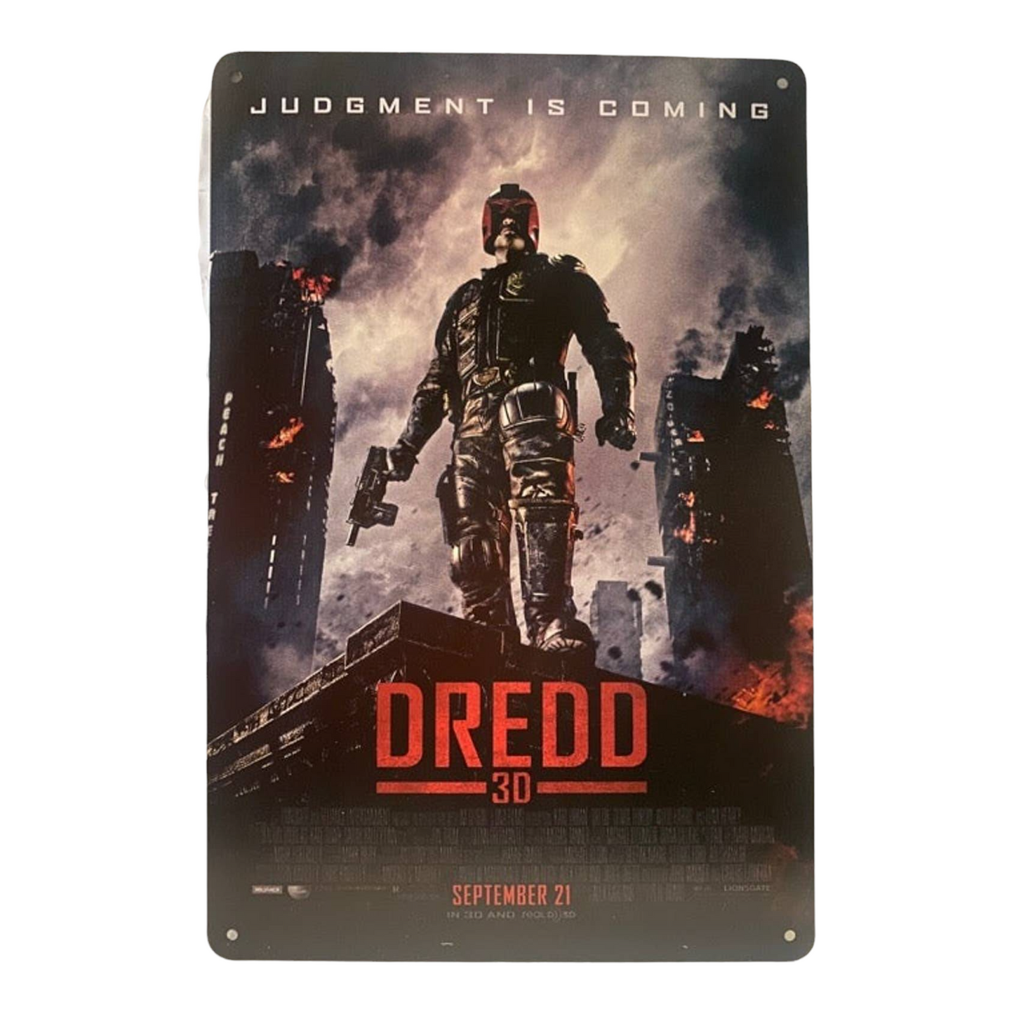 Dredd Movie Poster Metal Tin Sign 8"x12"