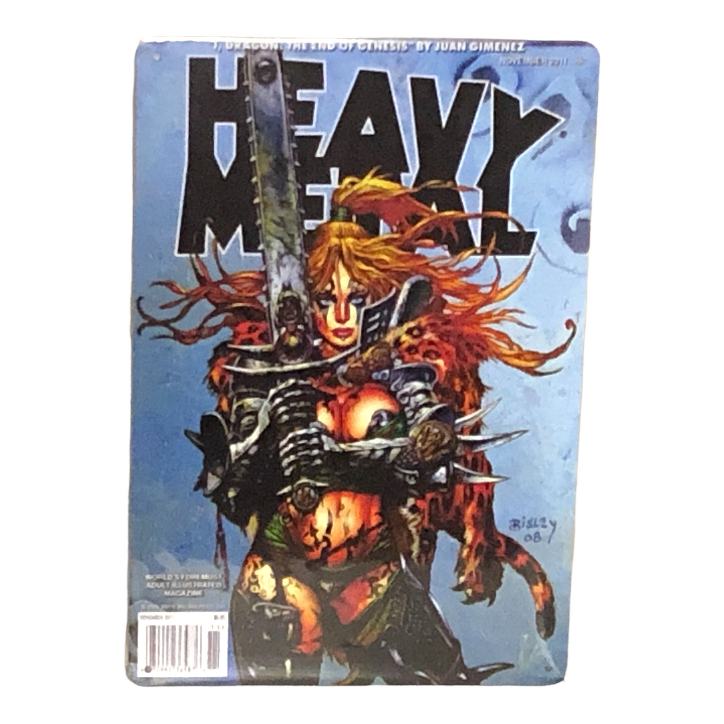 Heavy Metal Nov Comic Cover Metal Tin Sign 8"x12"