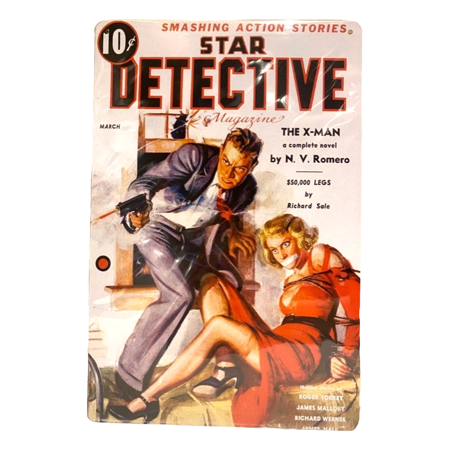 Star Detective March Comic Cover Metal Tin Sign 8"x12"