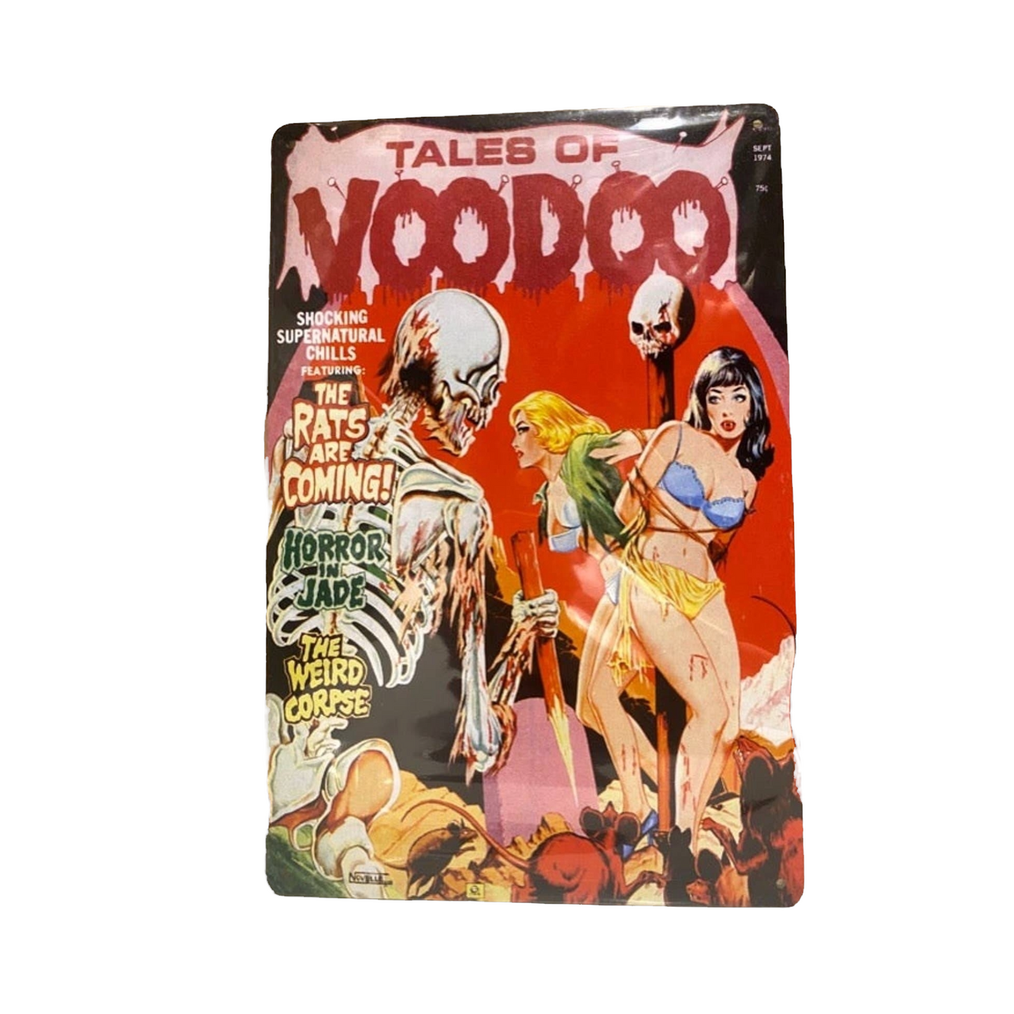 Tales Of Voodoo Sept 1974 Comic Cover Metal Tin Sign 8"x12"