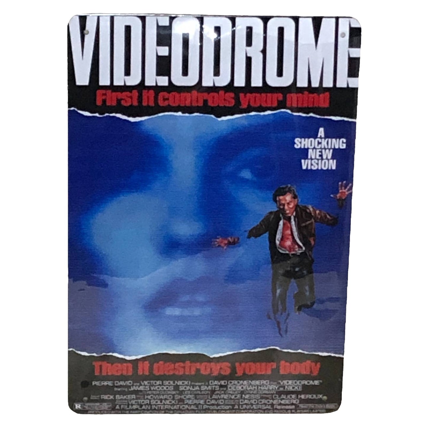 Videodrome Movie Poster Metal Tin Sign 8"x12"