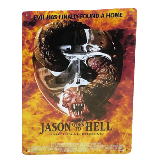 Jason Goes to Hell: The Final Friday Movie Poster Metal Tin Sign 8"x12"