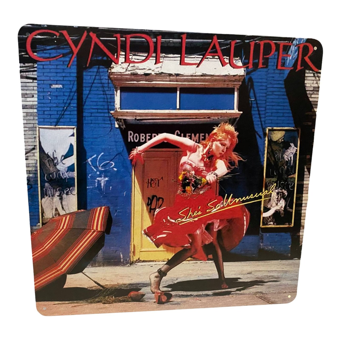 Cyndi Lauper - She's So Unusual Album Cover Metal Print Tin Sign 12"x 12"