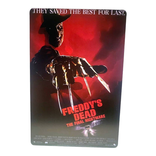 Freddy's Dead The Final Nightmare Movie Poster Metal Tin Sign 8"x12"