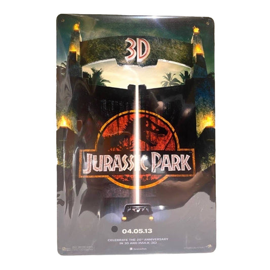 Jurassic Park Movie Poster Metal Tin Sign 8"x12"