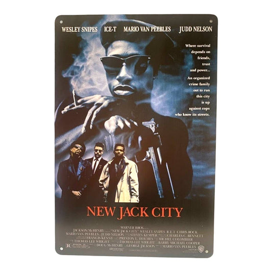 New Jack City Movie Poster Metal Tin Sign 8"x12"