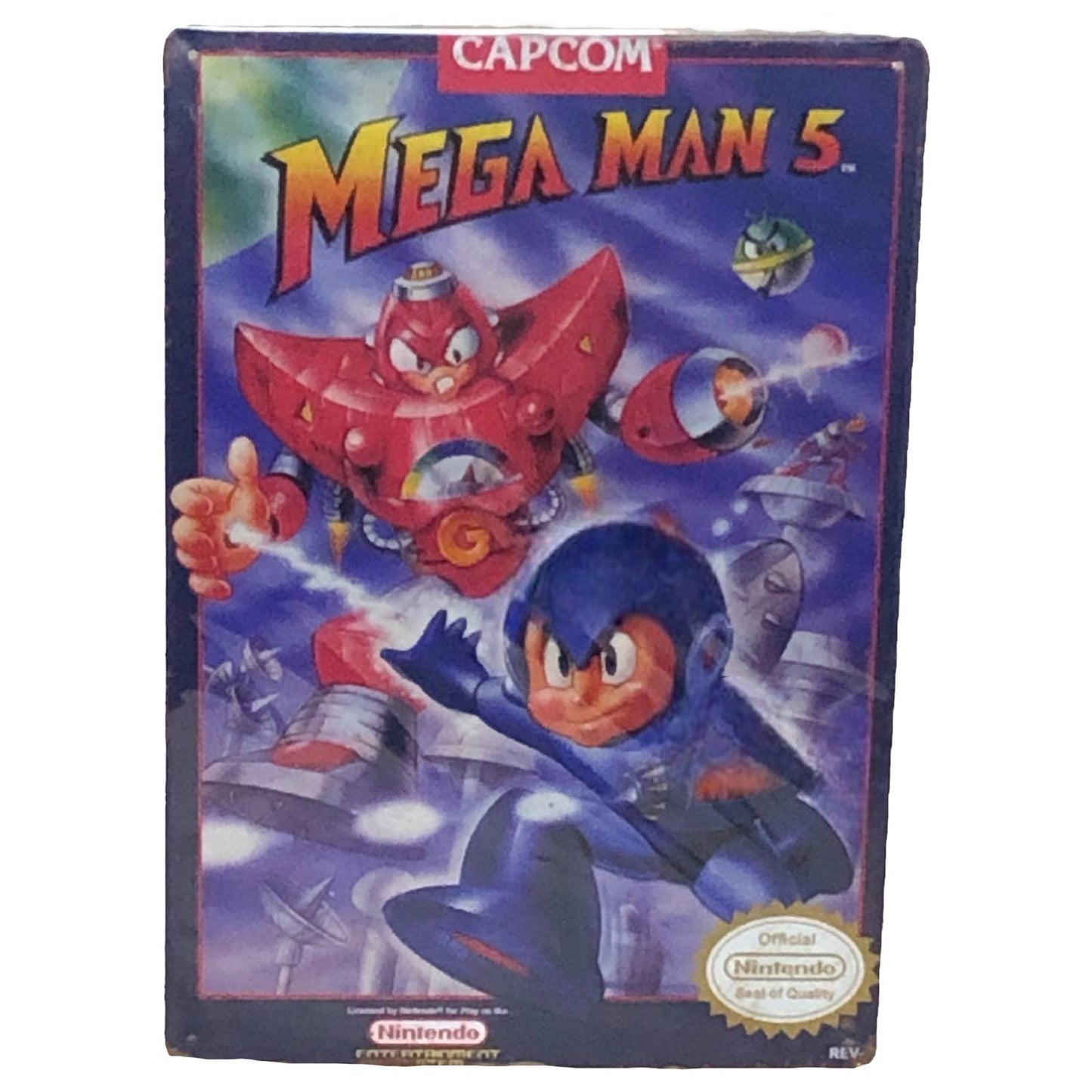 Mega Man 5 Video Game Cover Metal Tin Sign 8"x12"
