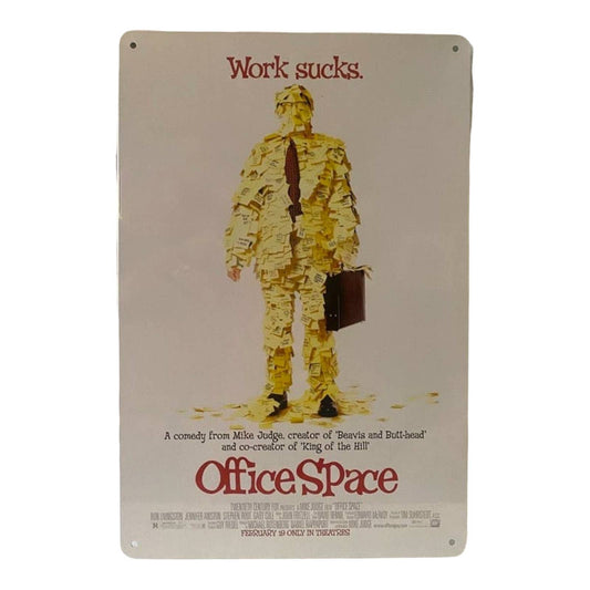 Office Space Movie Poster Metal Tin Sign 8"x12"