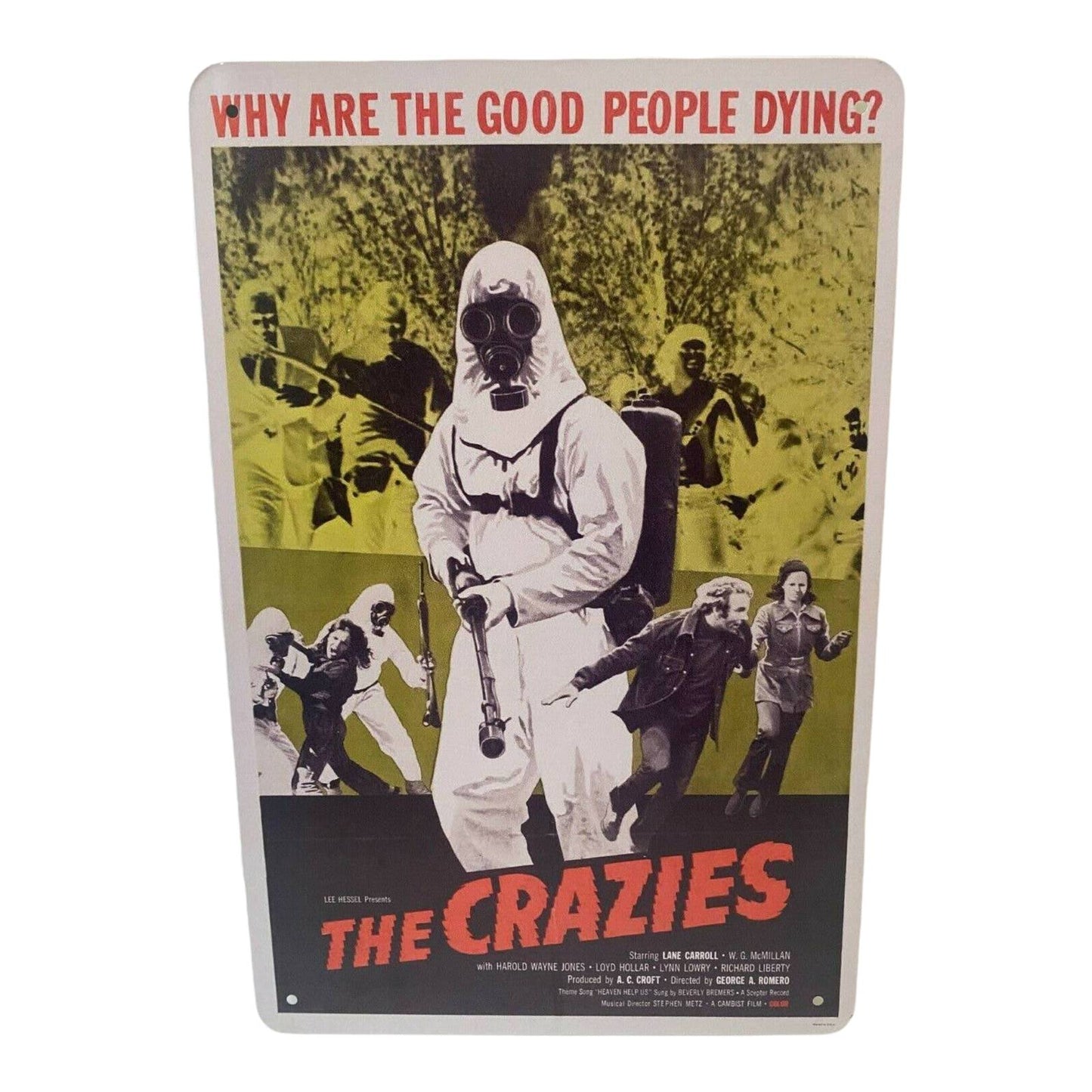 The Crazies Movie Poster Tin Sign 8"x12"