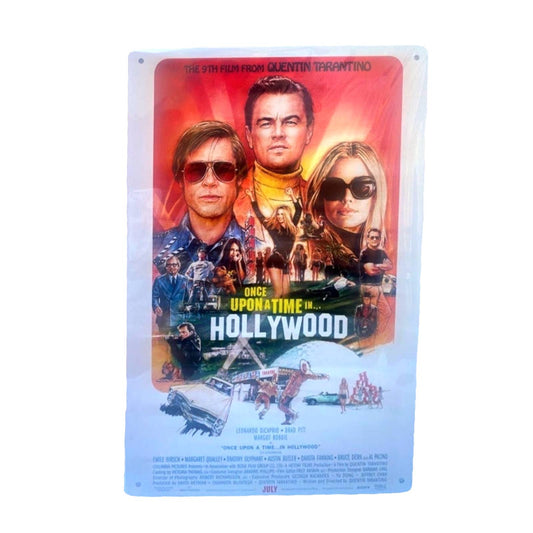 Once Upon A Time In Hollywood Movie Poster Metal Tin Sign 8"x12"