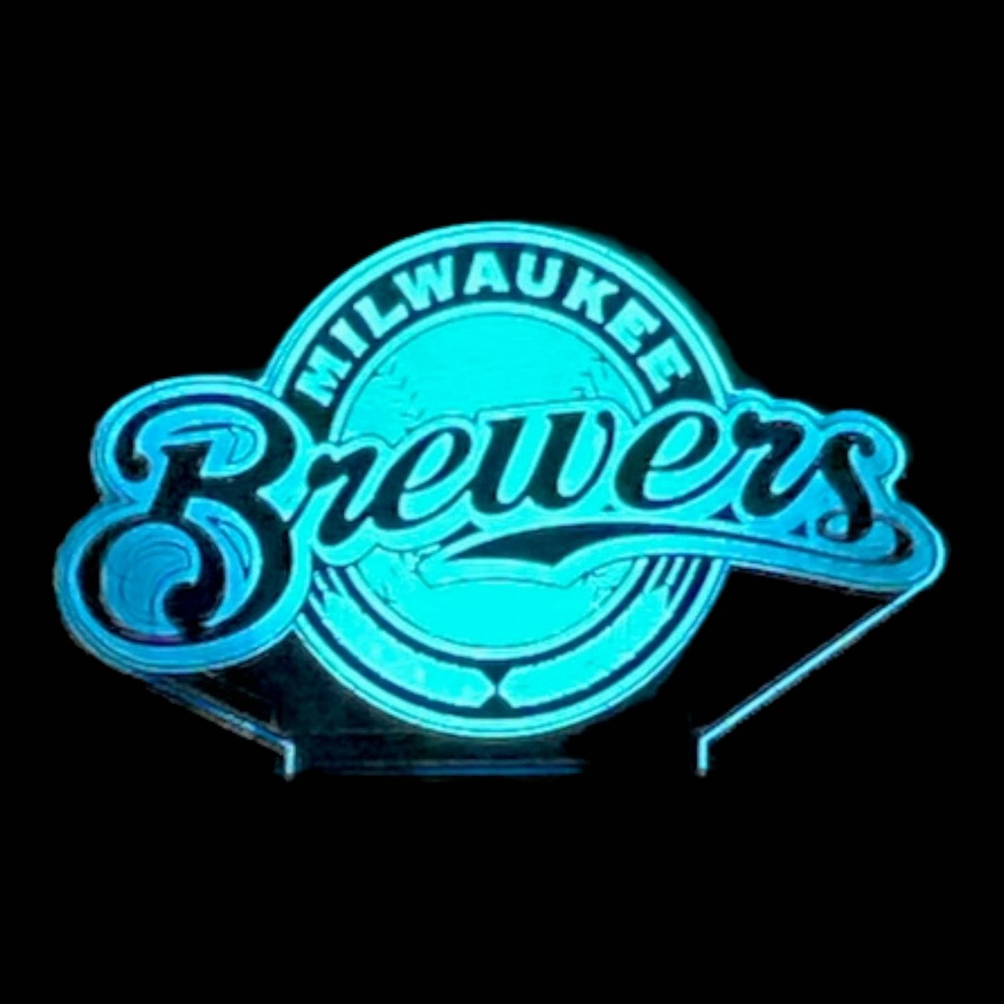 Milwaukee Brewers 3D LED Night-Light 7 Color Changing Lamp w/ Touch Switch