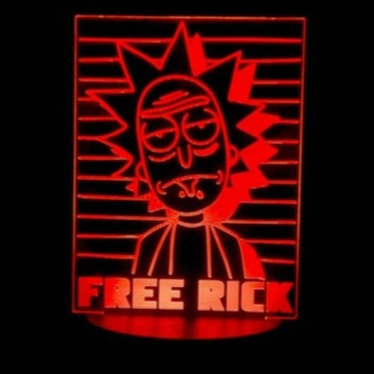 Free Rick-Rick And Morty 3D LED Night-Light 7 Color Changing Lamp w/ Touch