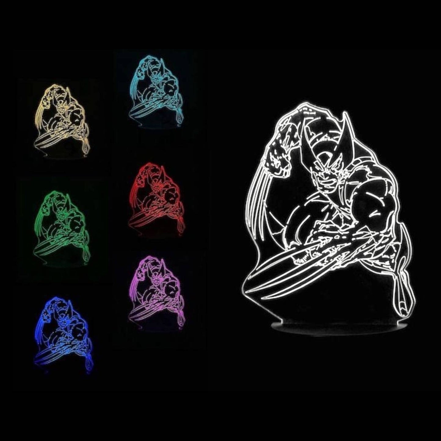 Wolverine 3D LED Night-Light 7 Color Changing Lamp w/ Touch Switch