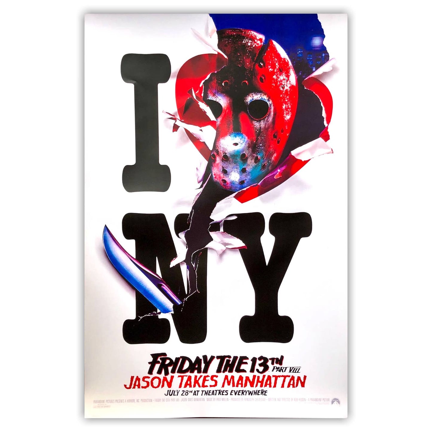 Friday the 13th Jason Takes Manhattan Movie Poster Print Wall Art 16"x24"