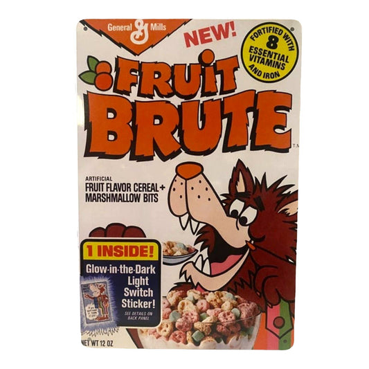 Fruit Brute Cereal Box Cover Poster Metal Tin Sign 8"x12"