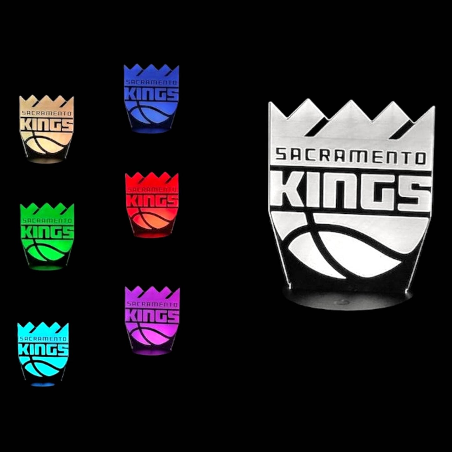 Sacramento Kings 3D LED Night-Light 7 Color Changing Lamp w/ Touch Switch