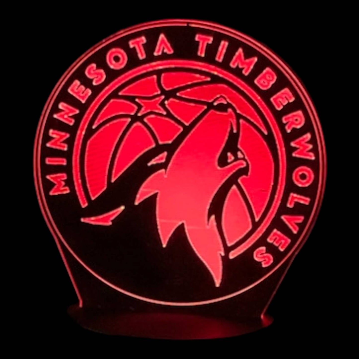 Minnesota Timberwolves 3D LED Night-Light 7 Color Changing Lamp w/ Touch Switch