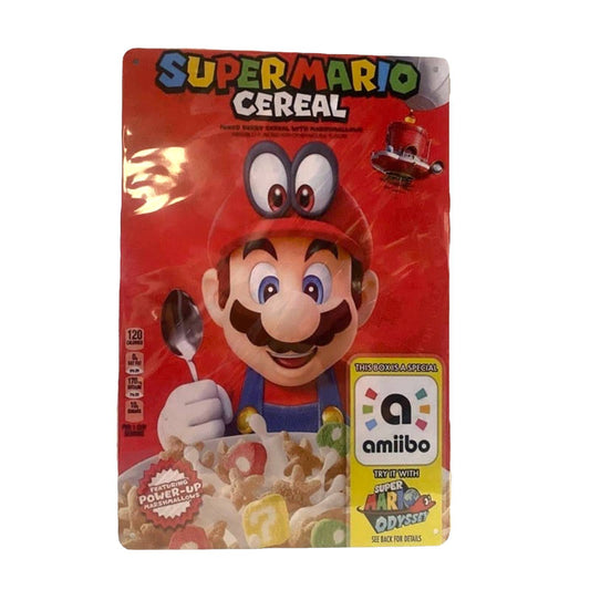 Super Mario Cereal Box Cover Poster Metal Tin Sign 8"x12"