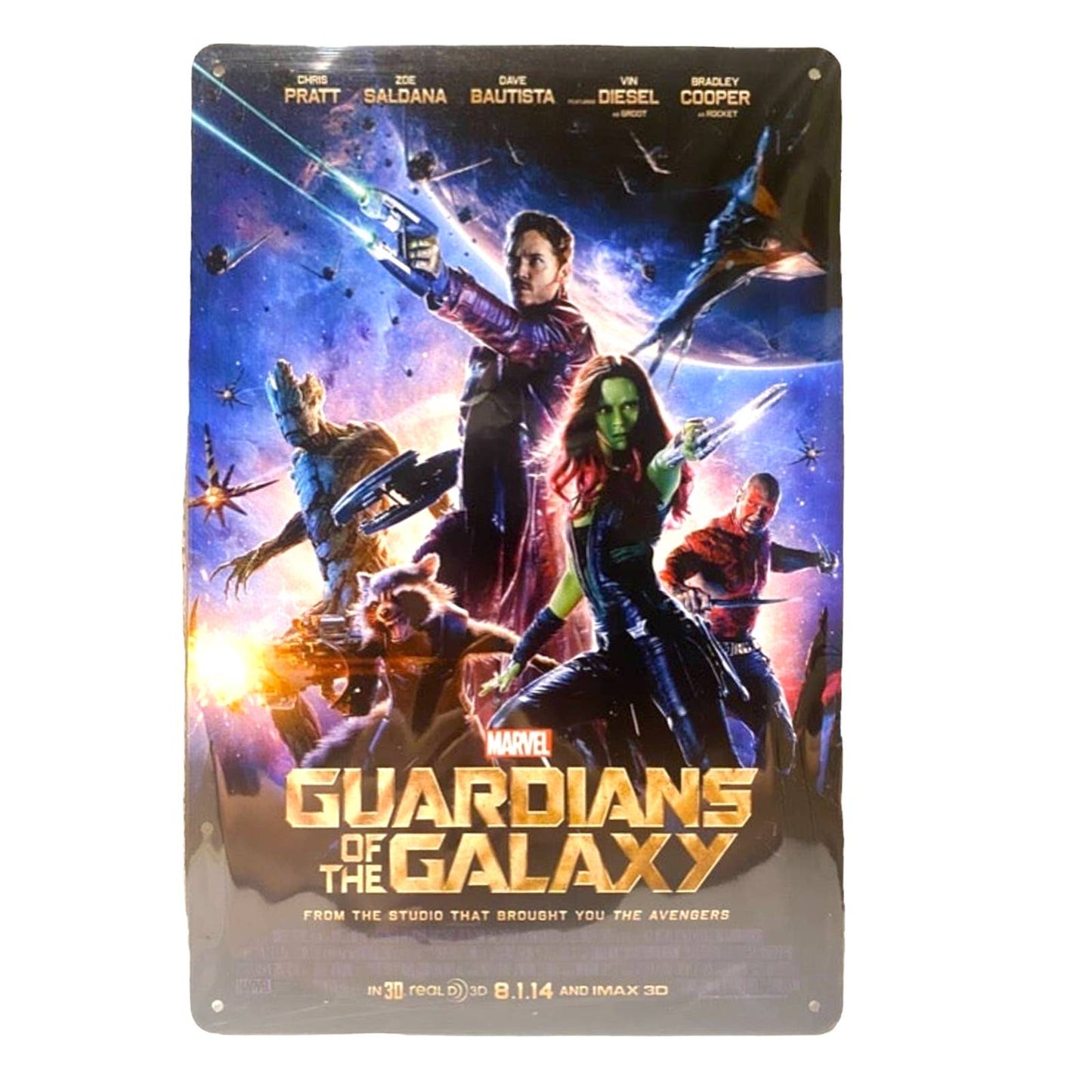 Guardians of the Galaxy Movie Poster Metal Tin Sign 8"x12"