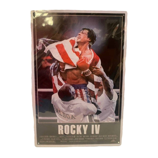 Rocky IV Movie Poster Metal Tin Sign 8"x12"