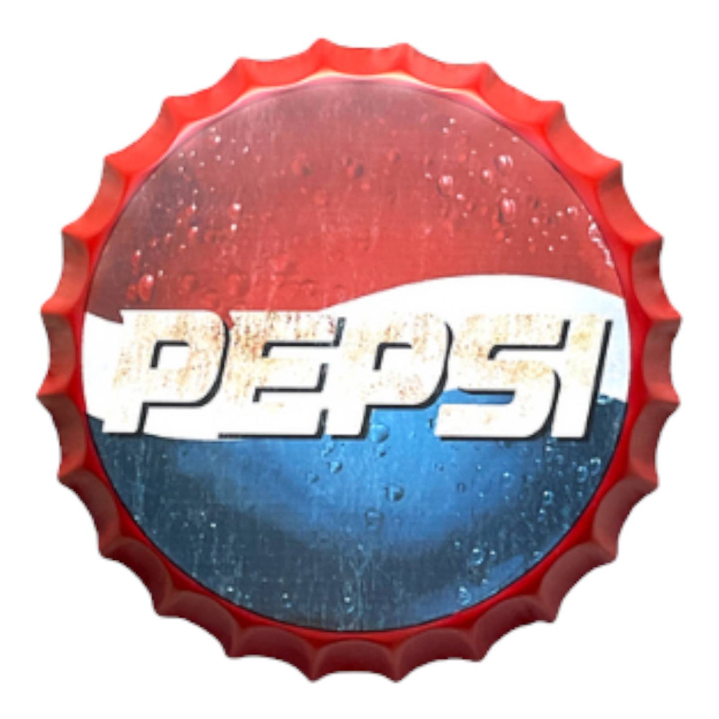 14” Pepsi Bottle Cap Metal Tin Sign
