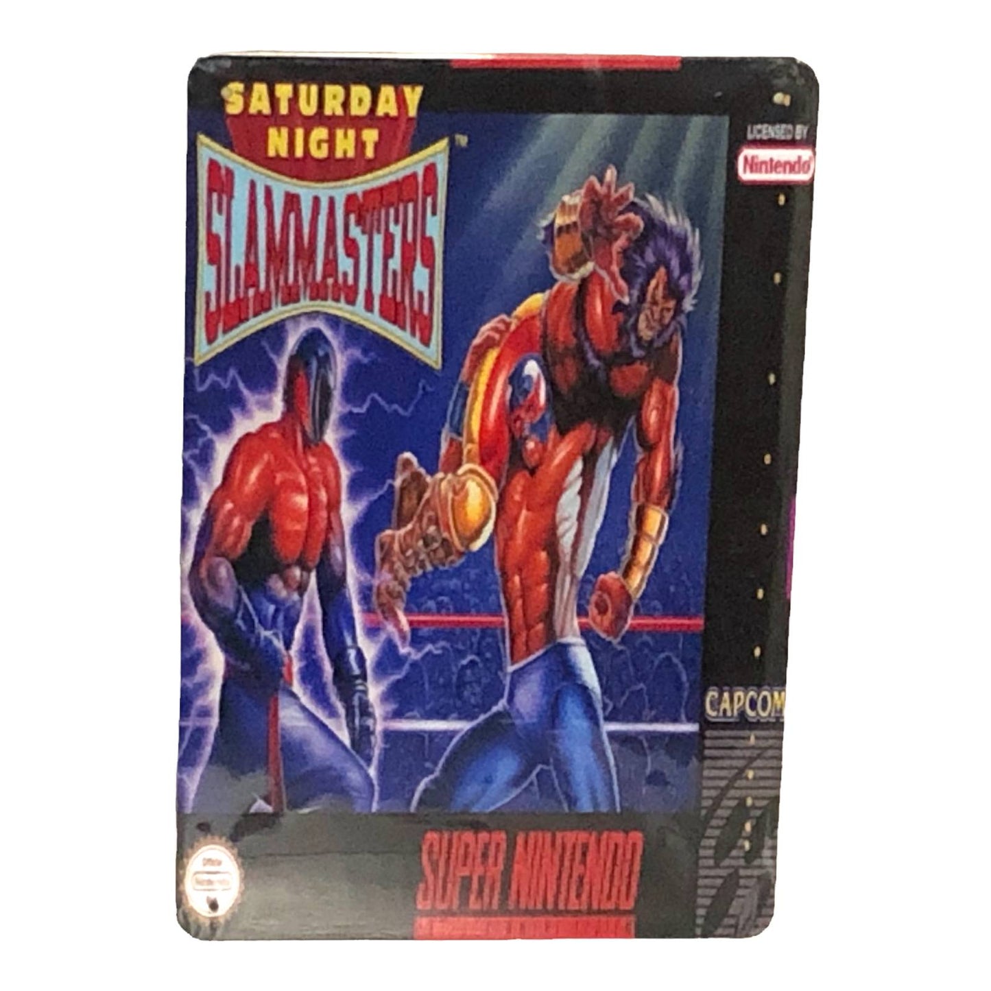 Saturday Night Slam Masters Video Game Cover Metal Tin Sign 8"x12"