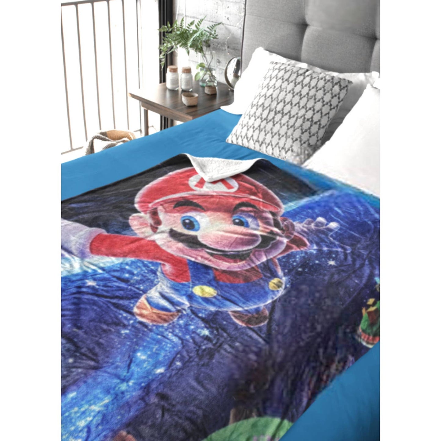 Super Mario Large Soft Fleece Throw Blanket