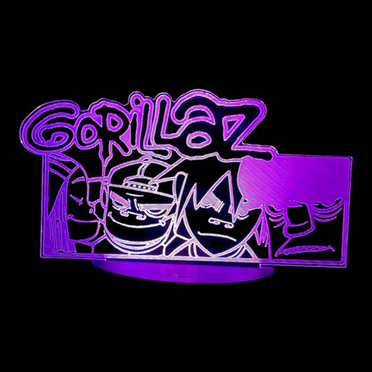 Gorillaz 3D LED Night-Light 7 Color Changing Lamp w/ Touch Switch