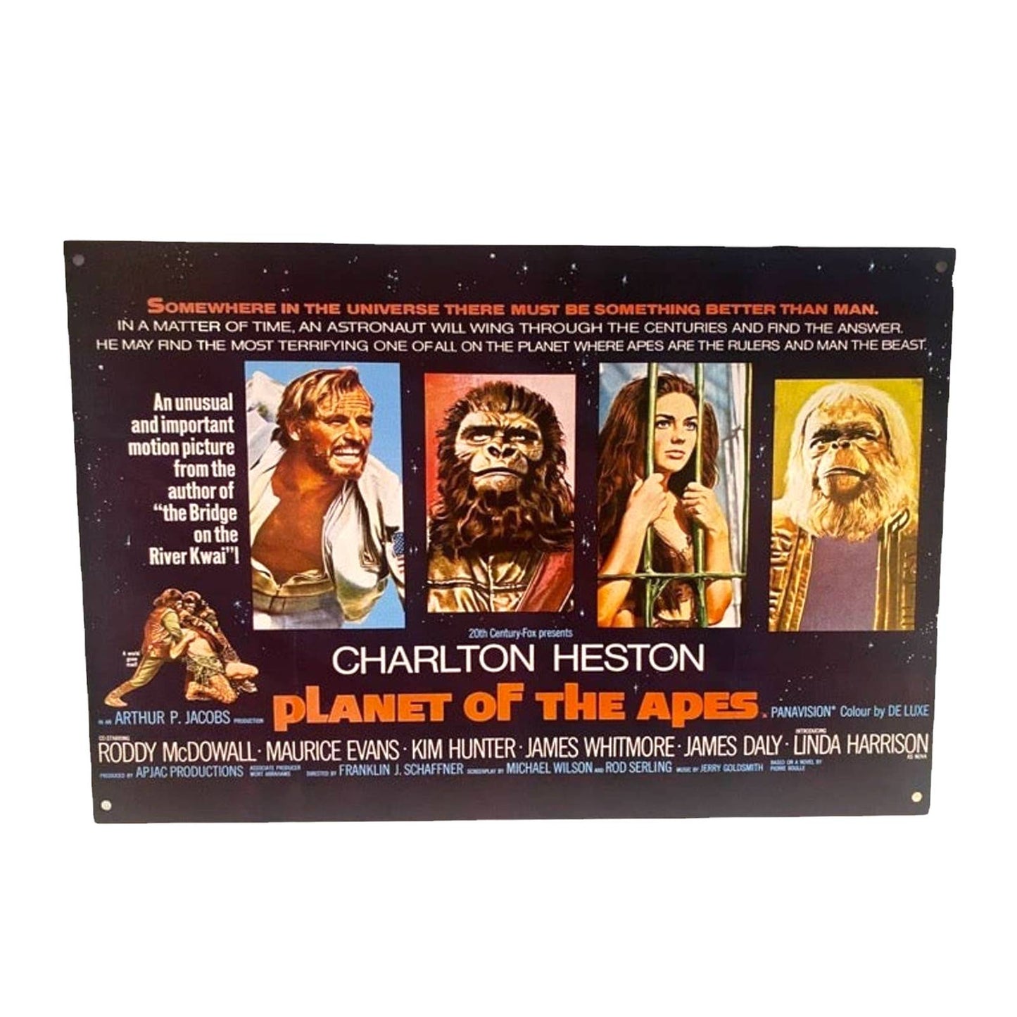 Planet of the Apes Movie Poster Metal Tin Sign 8"x12"