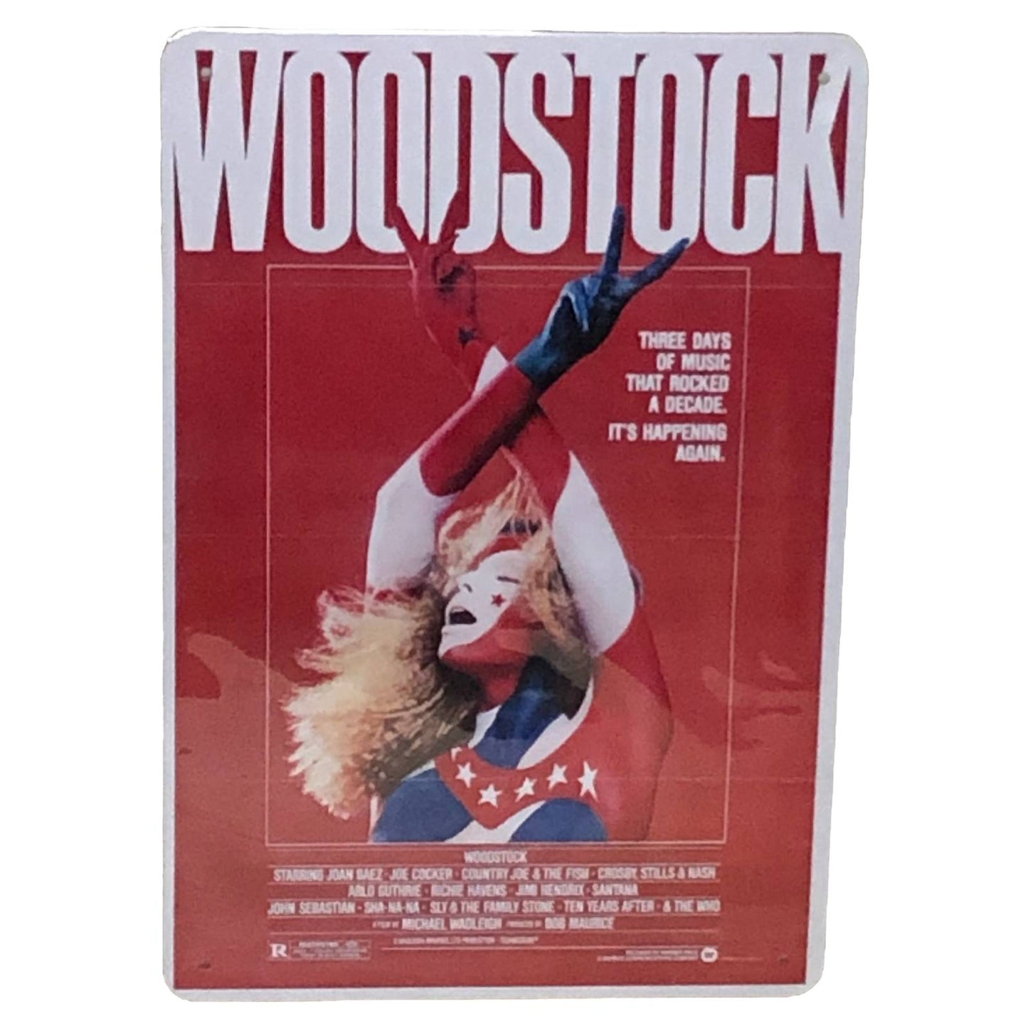 Woodstock Movie Poster Metal Tin Sign 8"x12"
