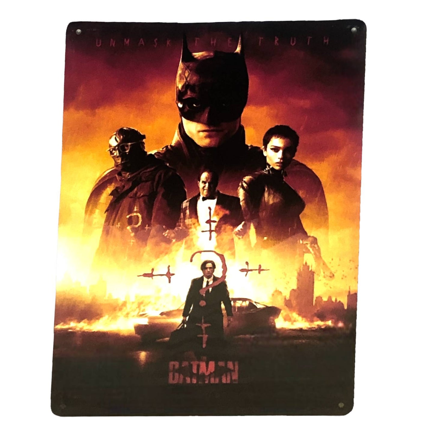 The Batman - Unmask the Truth Movie Poster Metal Tin Sign 8"x12"