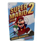 Super Mario Bros. 2 Video Game Cover Metal Tin Sign 8"x12"