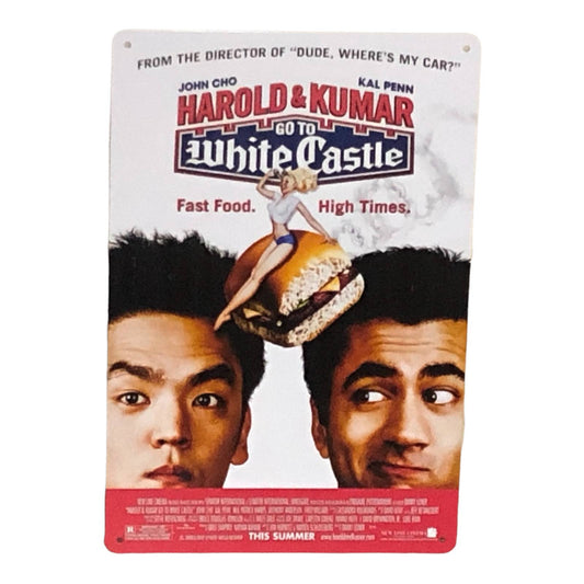 Harold & Kumar go to White Castle Movie Poster Metal Tin Sign 8"x12"