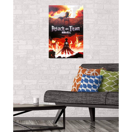 Attack On Titan: Fire Poster Print Wall Art 16"x24"