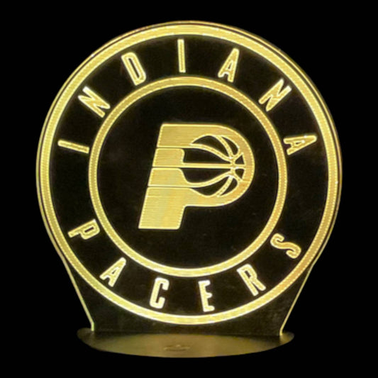 Indiana Pacers 3D LED Night-Light 7 Color Changing Lamp w/ Touch Switch
