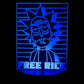 Free Rick-Rick And Morty 3D LED Night-Light 7 Color Changing Lamp w/ Touch