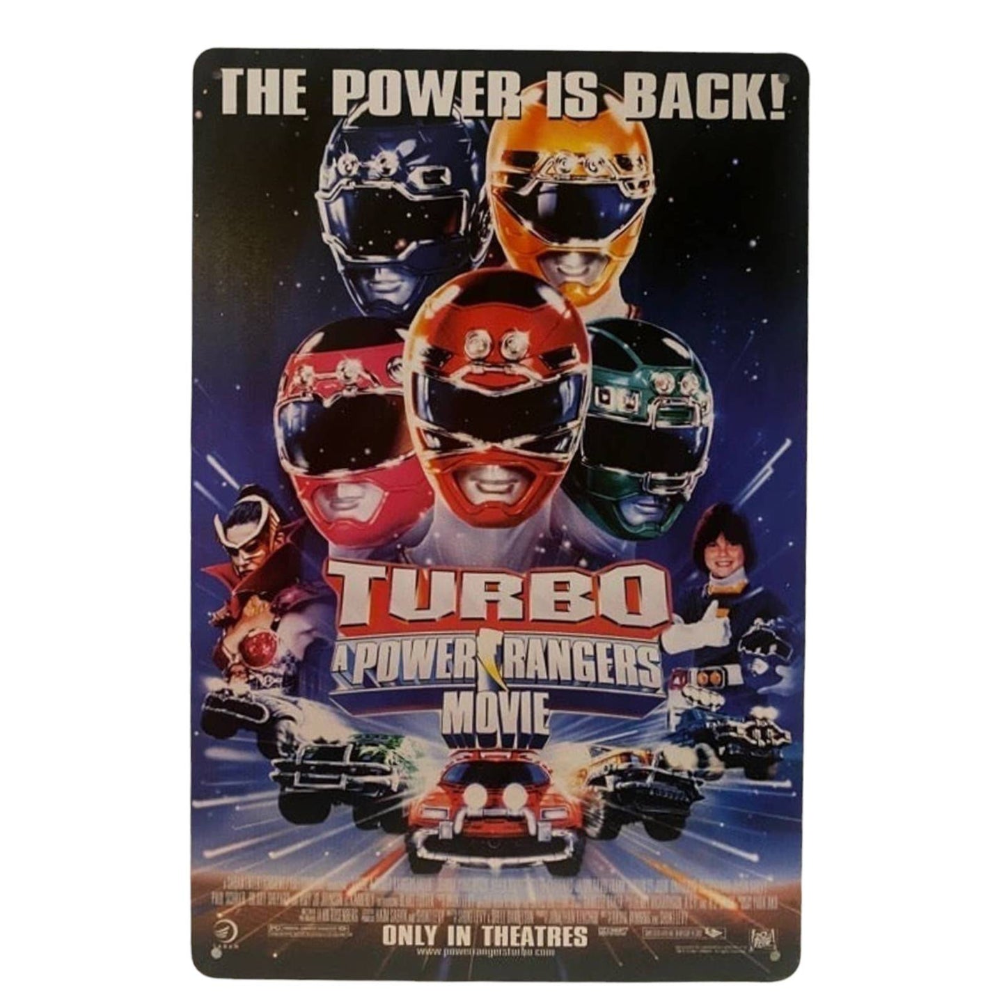 Turbo A Power Rangers Movie Poster Metal Tin Sign 8"x12"