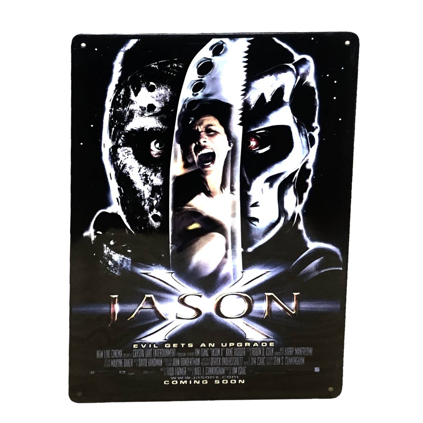 Jason X: Evil Gets an Upgrade Movie Poster Metal Tin Sign 8"x12"